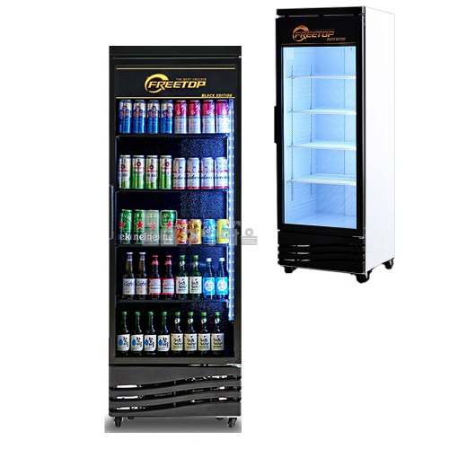 [0765]직냉식 프리탑 냉동쇼케이스  전면블랙 올냉동 430리터  컵냉동고 밀키트냉동고
